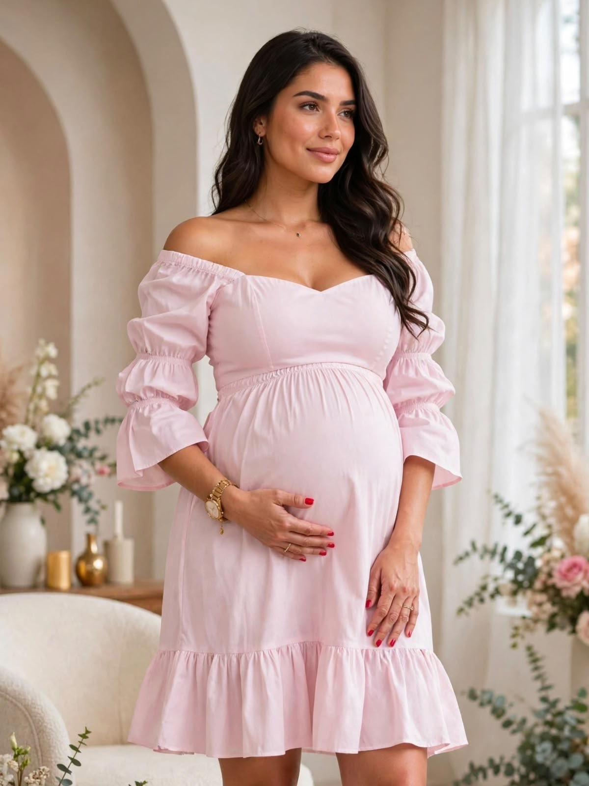 VESTIDO MATERNO PÉTALO